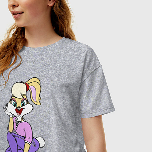 Женская футболка оверсайз Lola Bunny / Меланж – фото 3
