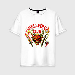 Футболка оверсайз женская Клуб адского пламени, цвет: белый