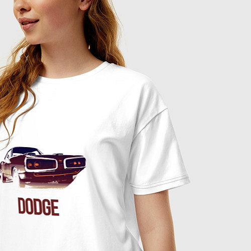 Женская футболка оверсайз Dodge coronet / Белый – фото 3