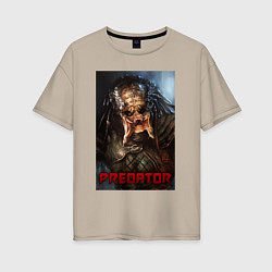 Футболка оверсайз женская Predator movie, цвет: миндальный