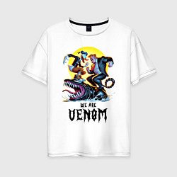 Футболка оверсайз женская Два Дональда на Веноме - мем, цвет: белый