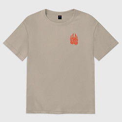 Футболка оверсайз женская Оберег волчья лапа, цвет: миндальный