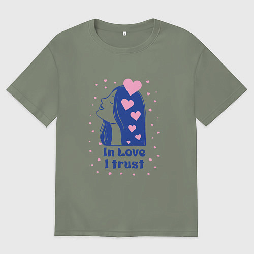 Женская футболка оверсайз Верю в любовь / Авокадо – фото 1