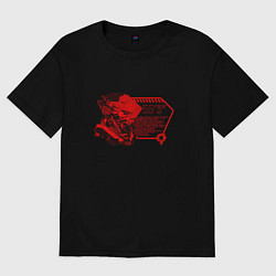 Футболка оверсайз женская Кибернетическая угроза, цвет: черный