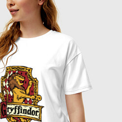 Футболка оверсайз женская Hogwarts - gryffindor logo, цвет: белый — фото 2