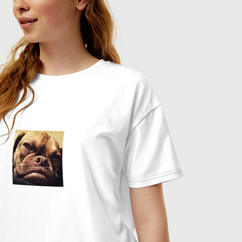 Женская футболка оверсайз Сердитый Песик / Белый – фото 3