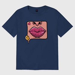 Женская футболка оверсайз Smile and lips
