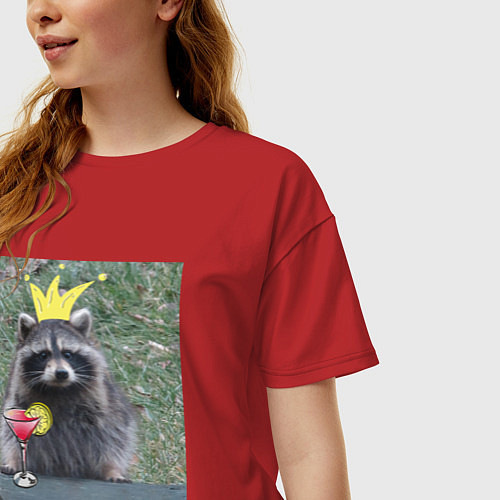 Женская футболка оверсайз Королева вечеринки / Красный – фото 3