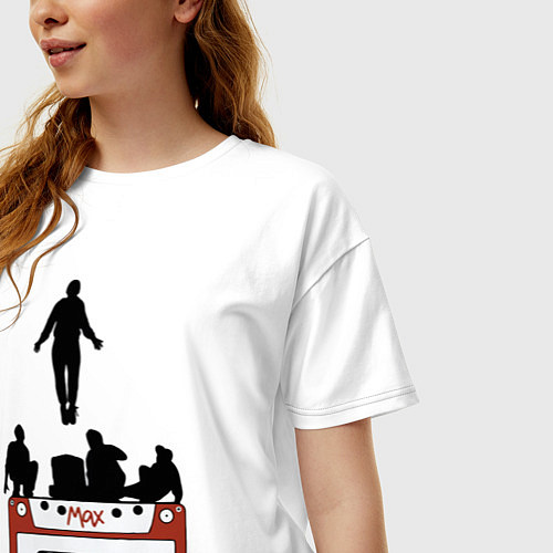 Женская футболка оверсайз Очень странные дела - Макс / Белый – фото 3