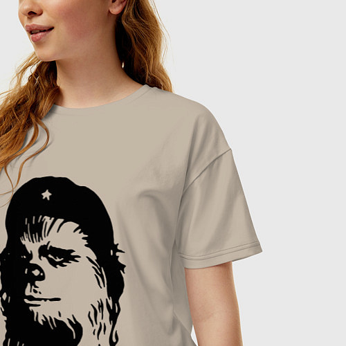 Женская футболка оверсайз Star wars - Chewie Guevara / Миндальный – фото 3
