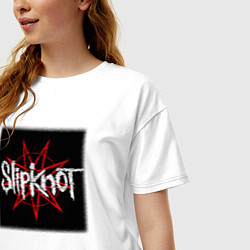 Футболка оверсайз женская Слипкнот лого, цвет: белый — фото 2