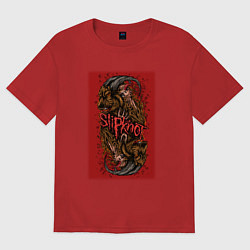 Футболка оверсайз женская Слипкнот кровавый, цвет: красный