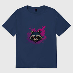 Футболка оверсайз женская Крутой енотик, цвет: тёмно-синий