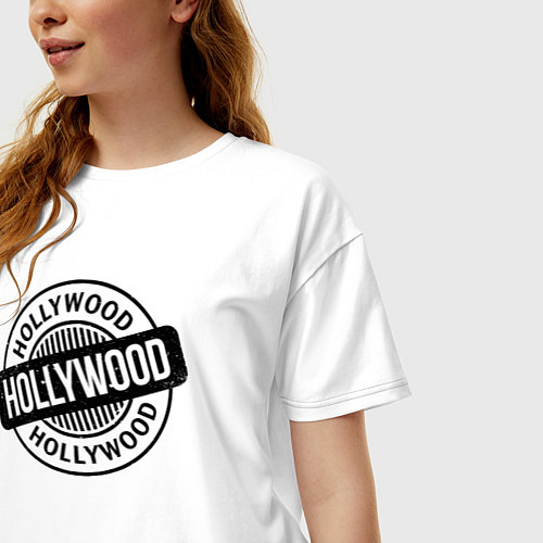 Женская футболка оверсайз Hollywood vibe / Белый – фото 3