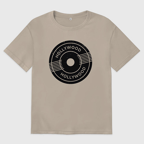 Женская футболка оверсайз Hollywood style / Миндальный – фото 1