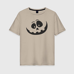 Футболка оверсайз женская Halloween smile, цвет: миндальный