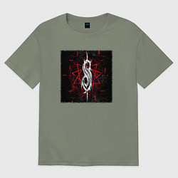 Женская футболка оверсайз Слипкнот пентаграмма