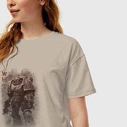 Футболка оверсайз женская Мощный космодесантник, цвет: миндальный — фото 2