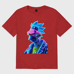 Футболка оверсайз женская Cyberpunks not dead - Homer Simpson, цвет: красный