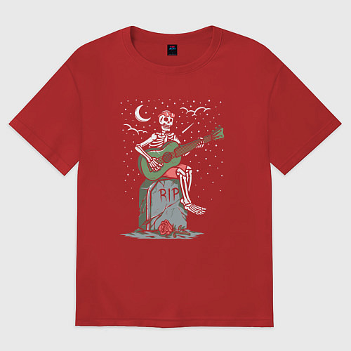 Женская футболка оверсайз Мелодия на кладбище / Красный – фото 1