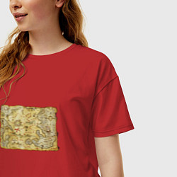 Футболка оверсайз женская Карта сокровищ жен - для пары, цвет: красный — фото 2