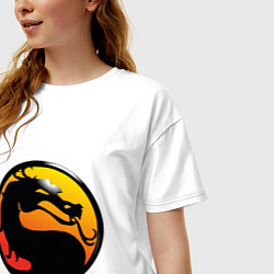 Футболка оверсайз женская Mortal kombat logo, цвет: белый — фото 2