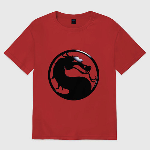 Женская футболка оверсайз Смертельная битва - логотип / Красный – фото 1