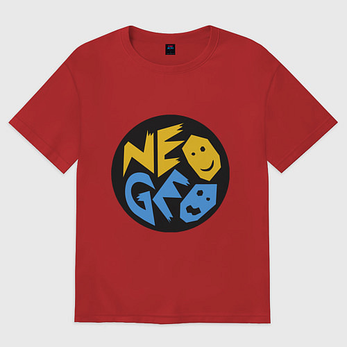 Женская футболка оверсайз Neo geo logo / Красный – фото 1