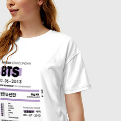 Футболка оверсайз женская Bts ticket, цвет: белый — фото 2