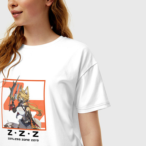 Женская футболка оверсайз Пульхра Феллини - Zenless Zone Zero / Белый – фото 3