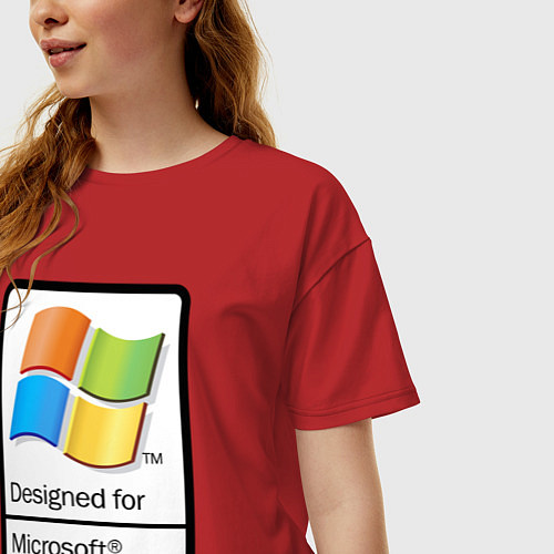 Женская футболка оверсайз Предназначен для xp / Красный – фото 3
