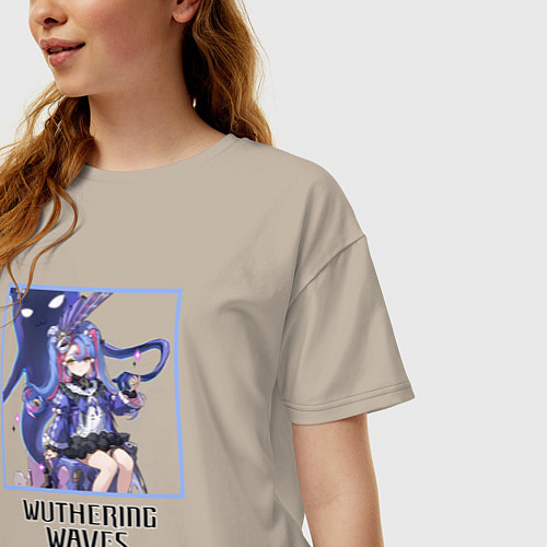 Женская футболка оверсайз Роча / Миндальный – фото 3