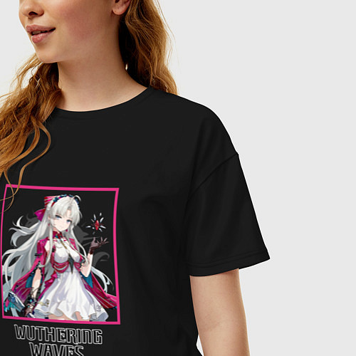 Женская футболка оверсайз Карлотта / Черный – фото 3