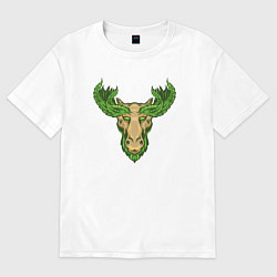 Футболка оверсайз женская Nature deer, цвет: белый