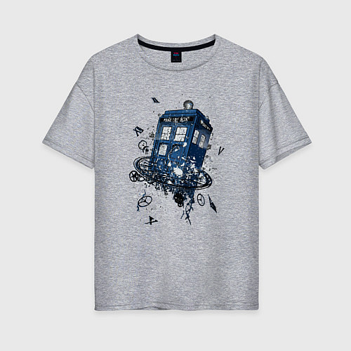 Женская футболка оверсайз Magic tardis / Меланж – фото 1