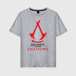 Футболка оверсайз женская Assassins Creed Shadows - badge, цвет: меланж