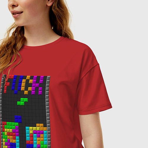 Женская футболка оверсайз Tetris / Красный – фото 3
