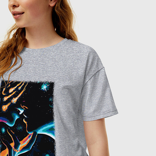 Женская футболка оверсайз Ты моя вселенная / Меланж – фото 3