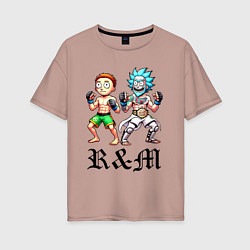 Футболка оверсайз женская Rick and Morty - mixed martial arts, цвет: пыльно-розовый