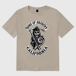 Футболка оверсайз женская Sons of anarchy - logo, цвет: миндальный