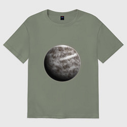 Футболка оверсайз женская Планета арт, луна, цвет: авокадо