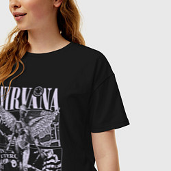 Футболка оверсайз женская Nirvana grunge, цвет: черный — фото 2