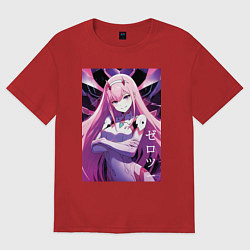 Футболка оверсайз женская Zero two Darling in the Franxx - ai art, цвет: красный