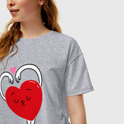 Футболка оверсайз женская Love hands, цвет: меланж — фото 2
