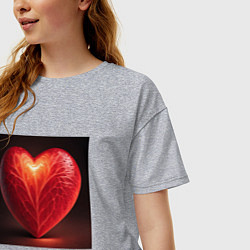 Футболка оверсайз женская Сердце любви, цвет: меланж — фото 2