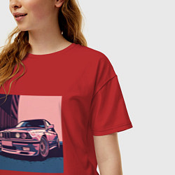Футболка оверсайз женская BMW Classic, цвет: красный — фото 2
