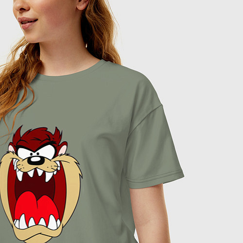 Женская футболка оверсайз Tasmanian Devil / Авокадо – фото 3