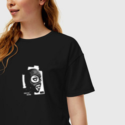 Футболка оверсайз женская Balaclava girl, цвет: черный — фото 2