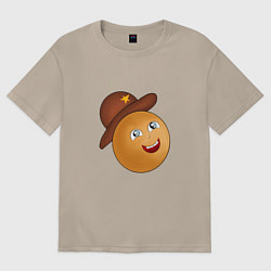 Футболка оверсайз женская Колобок в шляпе, цвет: миндальный