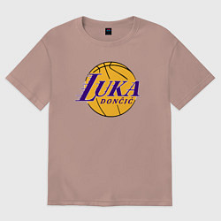 Футболка оверсайз женская Luka Doncic Lakers, цвет: пыльно-розовый